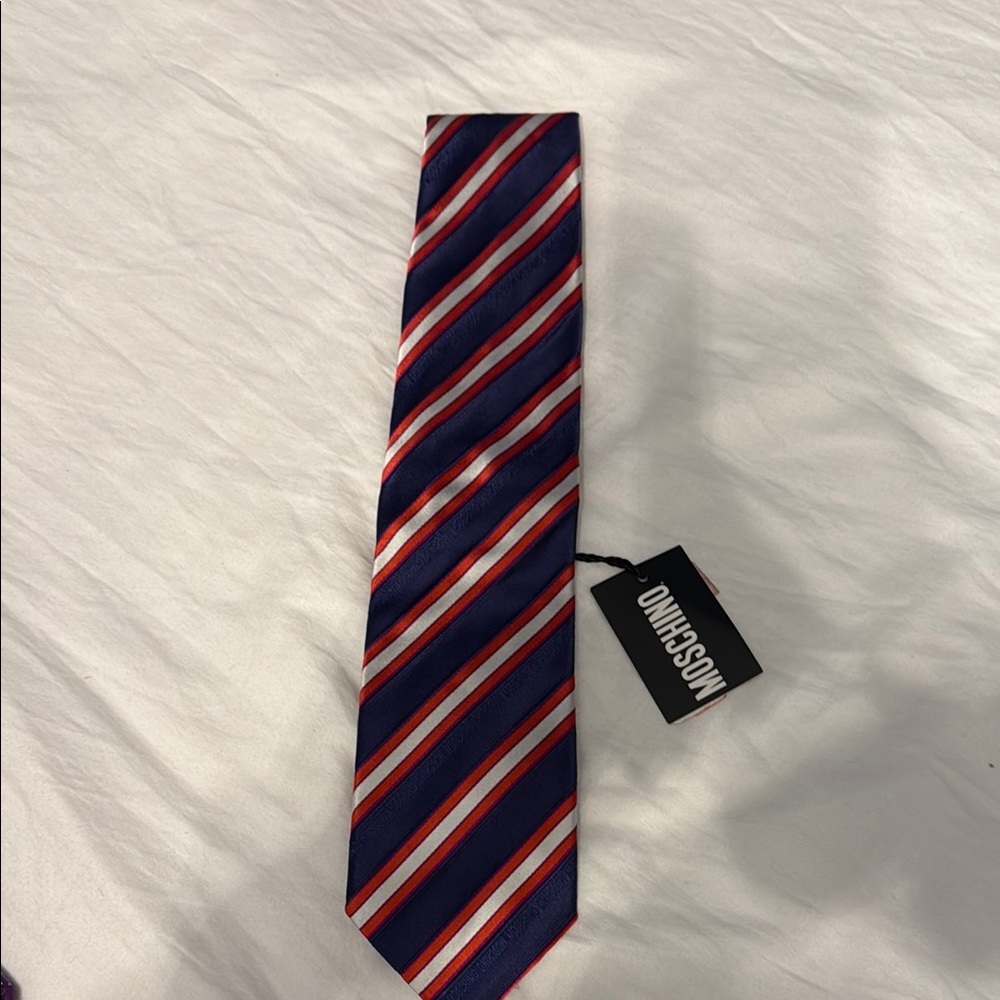 Men's Striped Tie - Navy and Red